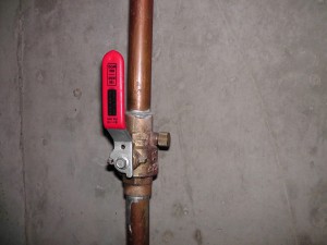 Shut off valve in the normal operating position (On).